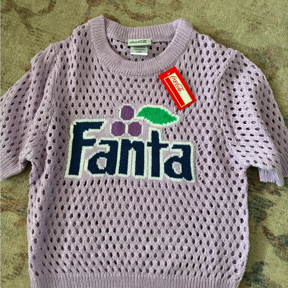 Coca Cola Lavender Mesh Sweater